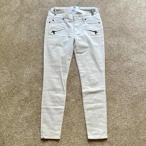 Hudson Skinny Cropped Gold Stripes Pants Size 27